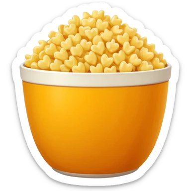Popcorn and Mac and cheese on a tall bowl sticker