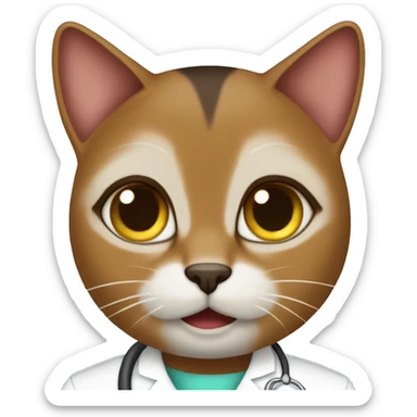 abyssinian cat nurse sticker