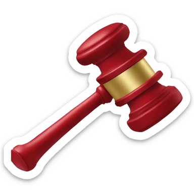 judge hammer in red color  sticker