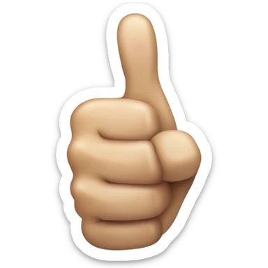 Create an emoji of a hand giving a thumbs-up, but with a slightly sarcastic or ironic expression. The hand should have a subtle smirk or raised eyebrow, hinting that the thumbs-up is not entirely sincere." sticker