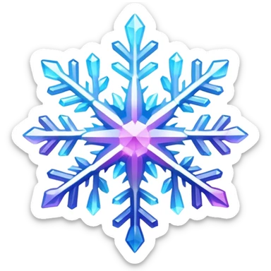 Gradient iridescent Pastel Pink violet blue white crystal gemstone snowflake  sticker