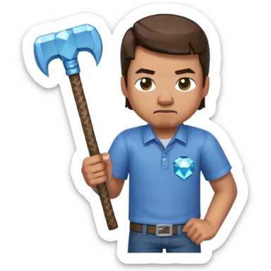 Minecraft steave in real minecarft game style sticker