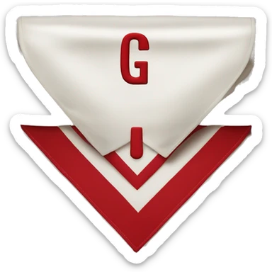 square red and white freemason apron with the letter g sticker
