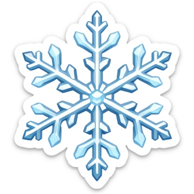 aesthetic white snowflake in chibi style sticker