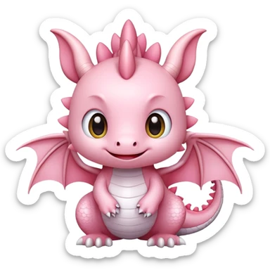 Cute light pink dragon, sanrio sticker