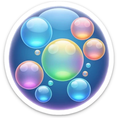 Millions of translucent bubbles sticker