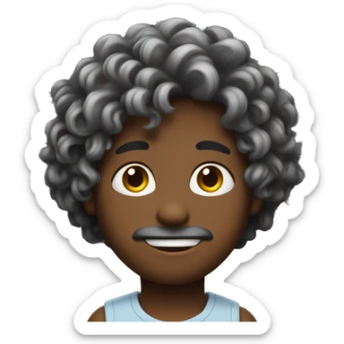 Un garçon noir avec beaucoup de cheveux locks sticker