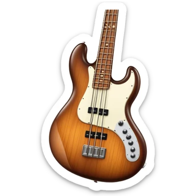 Cinematic Realistic Bass, deep polished wood with rich grain, thick taut strings stretching across its curved body, subtle warm lighting emphasizing its form, glowing with depth and powerful musical resonance. sticker