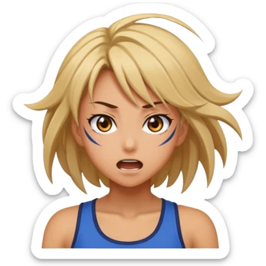 an anime girl thats moshing sticker