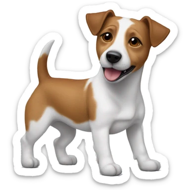 a jack russel with a teddy bear sticker