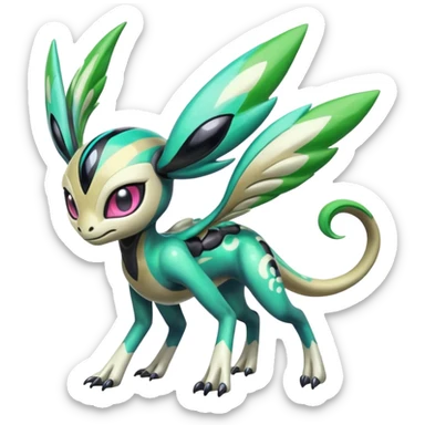Colorful Shiny Edgy Cool Badass Painted Splashed Exotic Meloetta-Palkia-Virizion-Venom-Stitch-Fakémon-creature-hybrid sticker