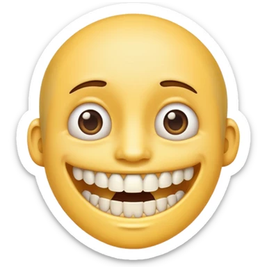 Emoji avec un appareil dentaire et des bagues sur les dents  sticker