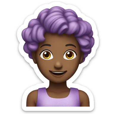 Ragazza con vestito lilla sorridente sticker