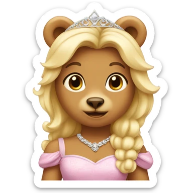 Princess bear sticker