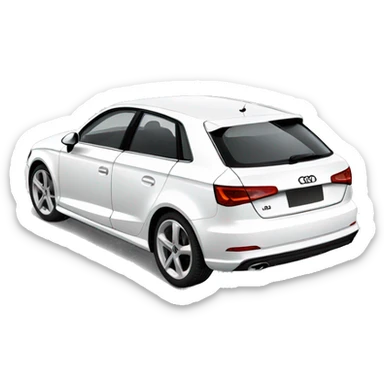 White Audi A3 sticker