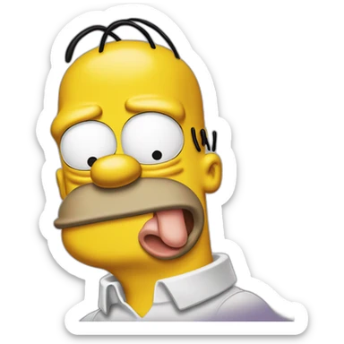 homer simpson drool sticker