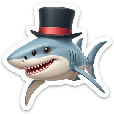 shark with tophat sticker