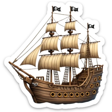 pirate ship for penguins sticker