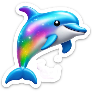 Cute Lisa frank sparkle dolphin  sticker