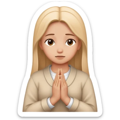 Girl with hers hands praying sticker