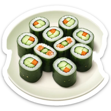 Plate of cucumber maki sticker