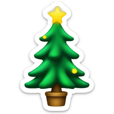 Christmas tree with yellow light sticker