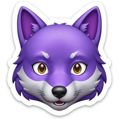 emoji of purple wolf sticker