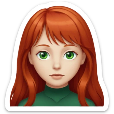 Franja cabelo ruivo comprido sticker