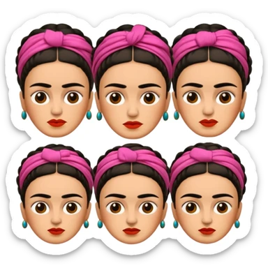 defferent emojis and emoticons of Frida Kahlo in style of her artworks  sticker
