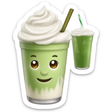 Iced matcha latte with cold foam cream sticker