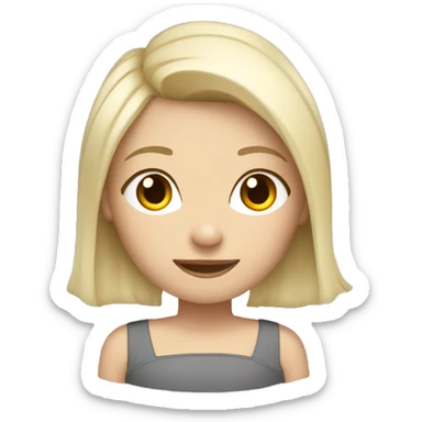 Femme blonde avec staffy gris et blanc  sticker