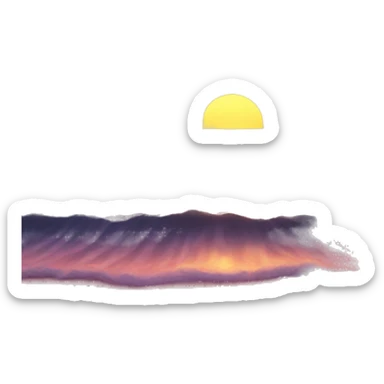 Sunset over ocean sticker