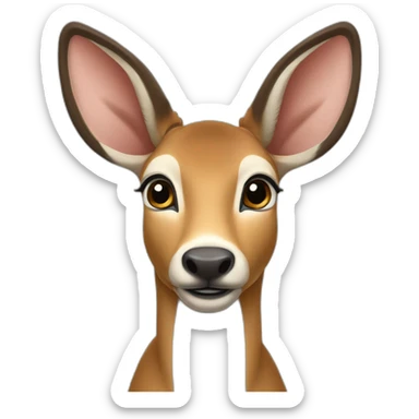 Une biche avec un L a côté sticker