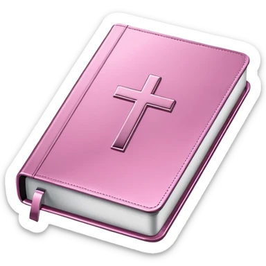 a floating monochromatic pink chrome bible  sticker
