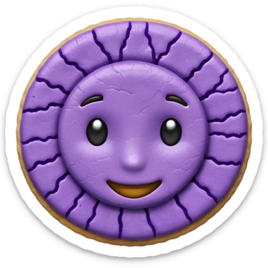purple ube crinkle cookie, simplified, clear, emoji-like, no faces sticker