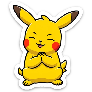 Praying pikachu to god sticker