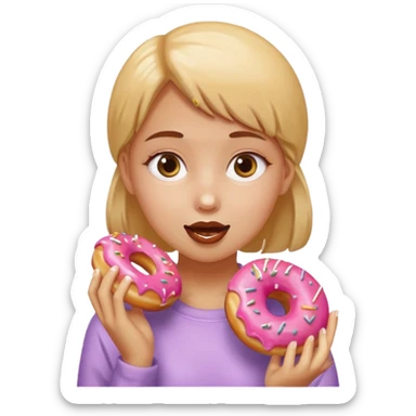 fat girl eating donuts sticker
