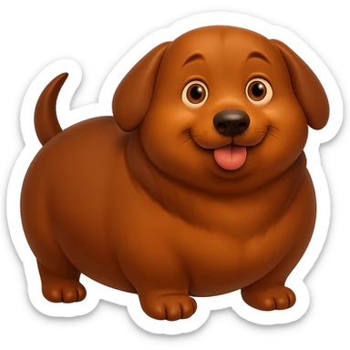 Make the dachshund dog even chubbier, keeping the same style as the original image. Remove the background. sticker