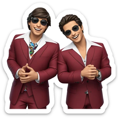 smiling boys in stylish attire sticker