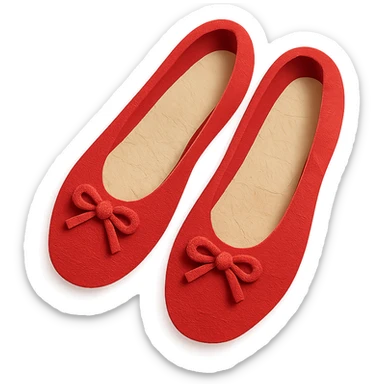paper craft style red ballet shoes sticker