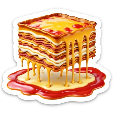 surreal salvadore dali style melting spam lasagna landscape sticker