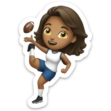 Girl throwing football sticker