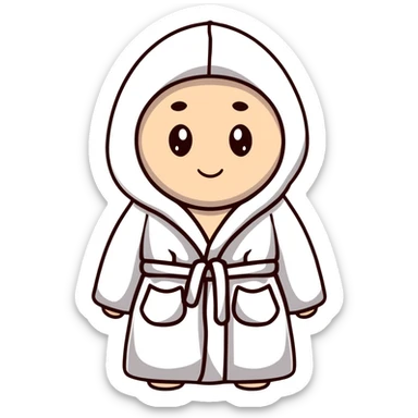 cozy pink fluffy dressing gown with hood sticker