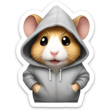 Hamster wearing a hoodie sticker