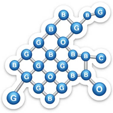 glucose chemical structure with bluetooth icon on the top right as a superscript. sticker