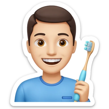 toothbrush next to a bright smile sticker