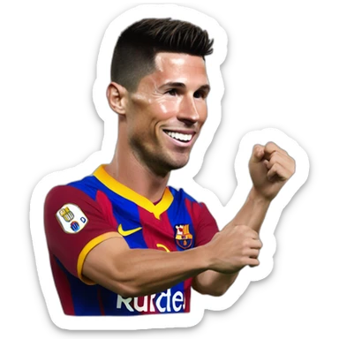 Ronaldo qui sert la main a messi sticker