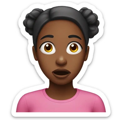 shocked black girl wearing pink sticker