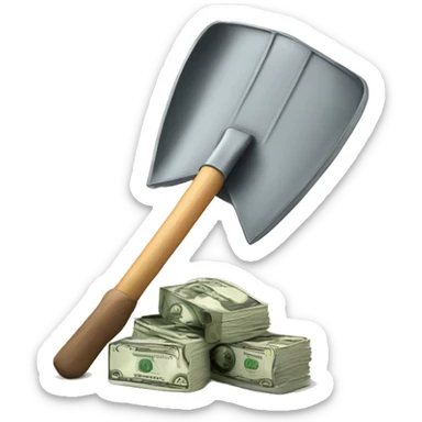 shovel with money sticker