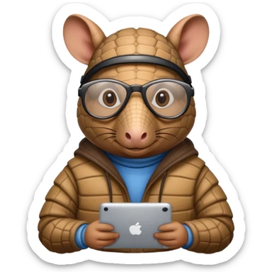 armadillo hacker who is very chill  sticker